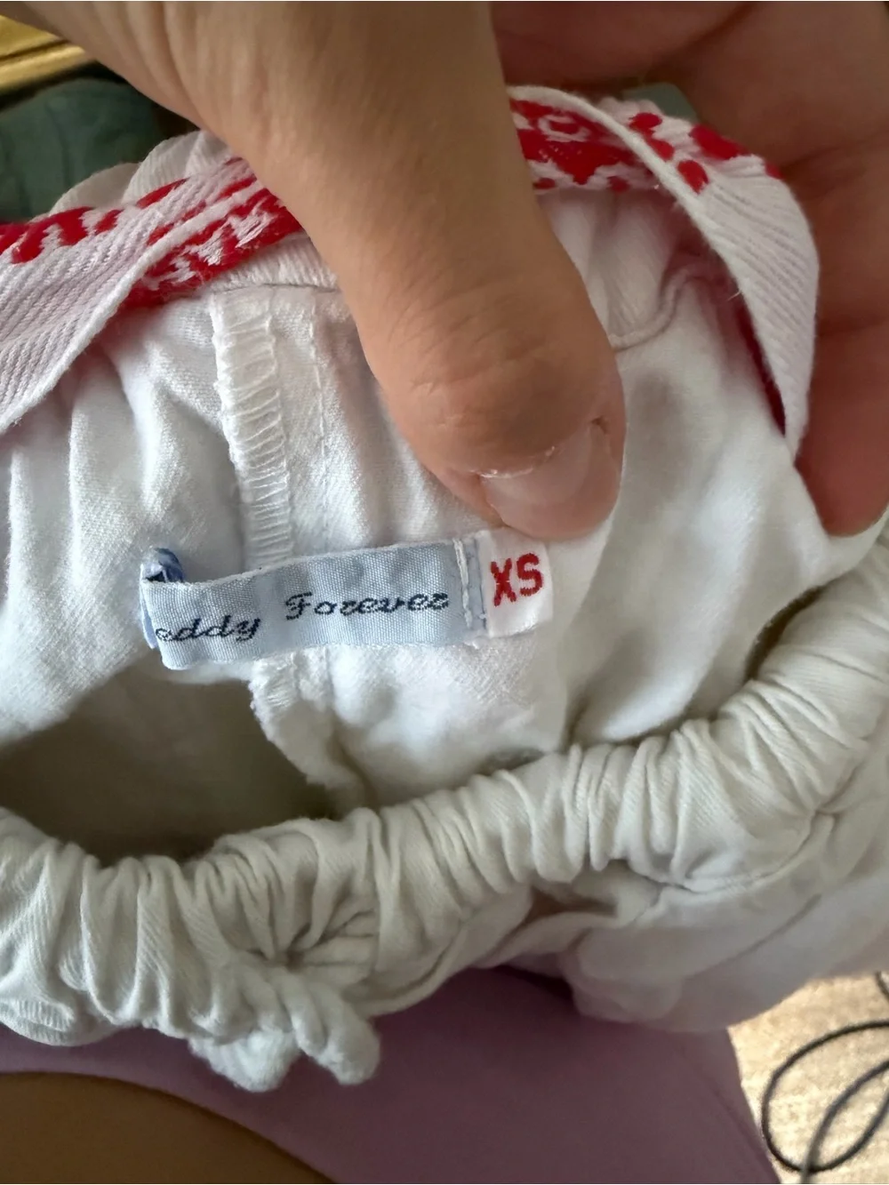 Dr. Collectors Classic White Drawstring Pants , Teddy Forever